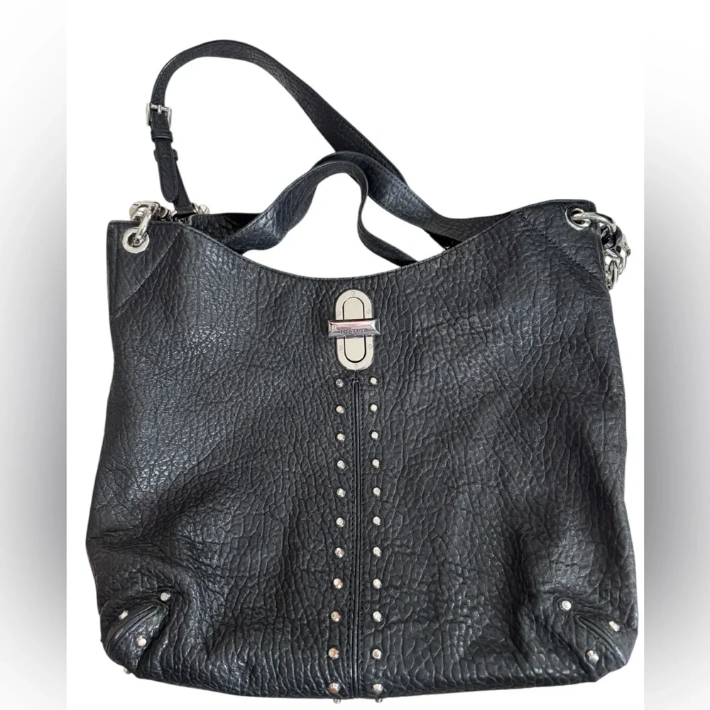 MICHAEL KORS UPTOWN ASTOR STUDDED LEATHER BAG Black